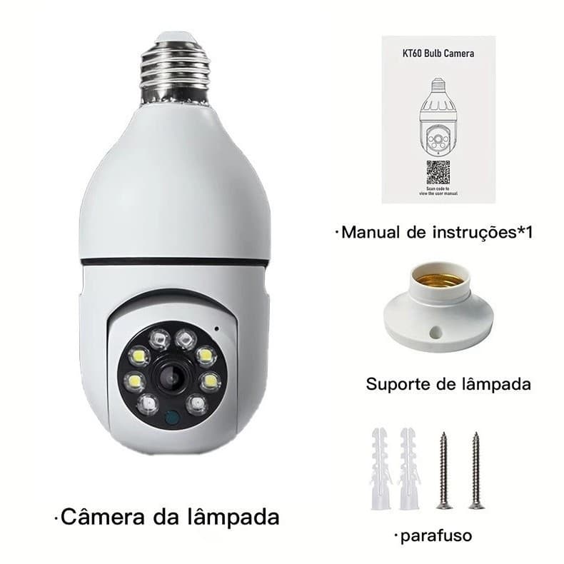 Kit 2 Unidades Câmera Bulbo Home Panorama Wifi IP Security Câmera APP Yoosee