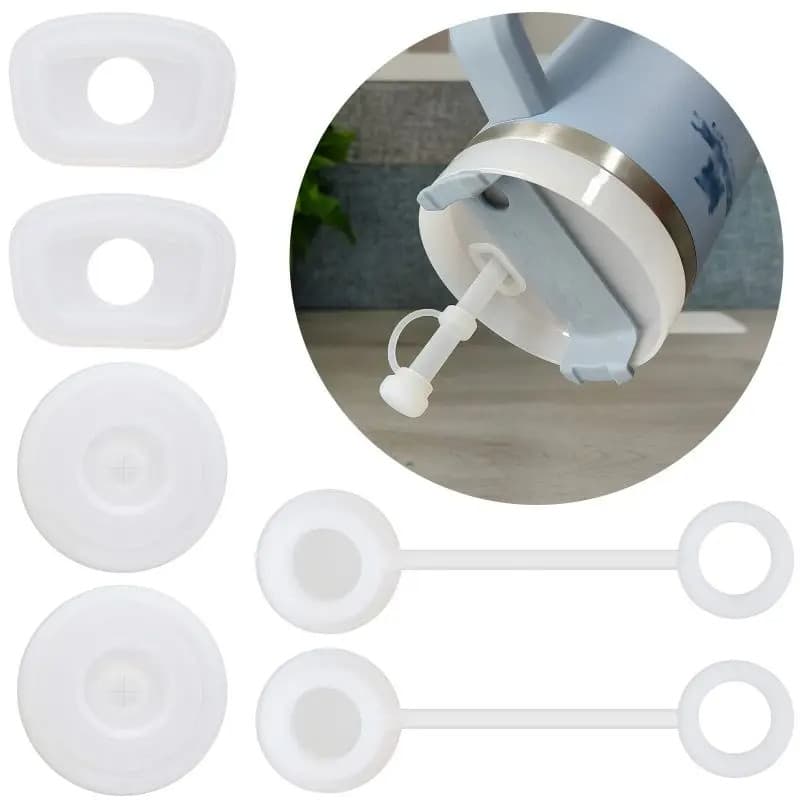 Tampa Protetora Canudo Copo Térmico Proteção Antivazamento Vedação Silicone Reposição 600 900 1200ml