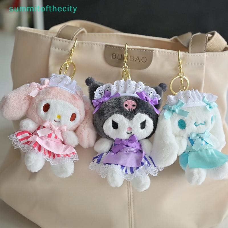 Xmclsummthecity Lolita Sanrio Brinquedo De Pelúcia Roupa De Empregada Hello Kitty Kuromi Cinnamoroll Melody Pingente Bon