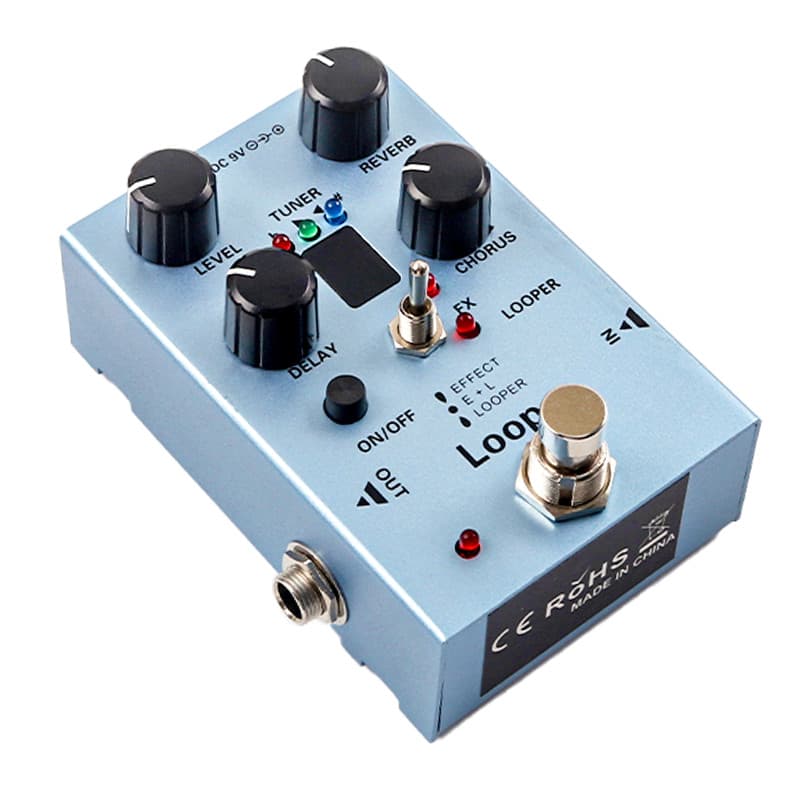 Pedais Multiefeitos Para Guitarra BT-Looper Com Sintonizador De Reverberação De Coro De Atraso De Em Um Adaptador De Ped