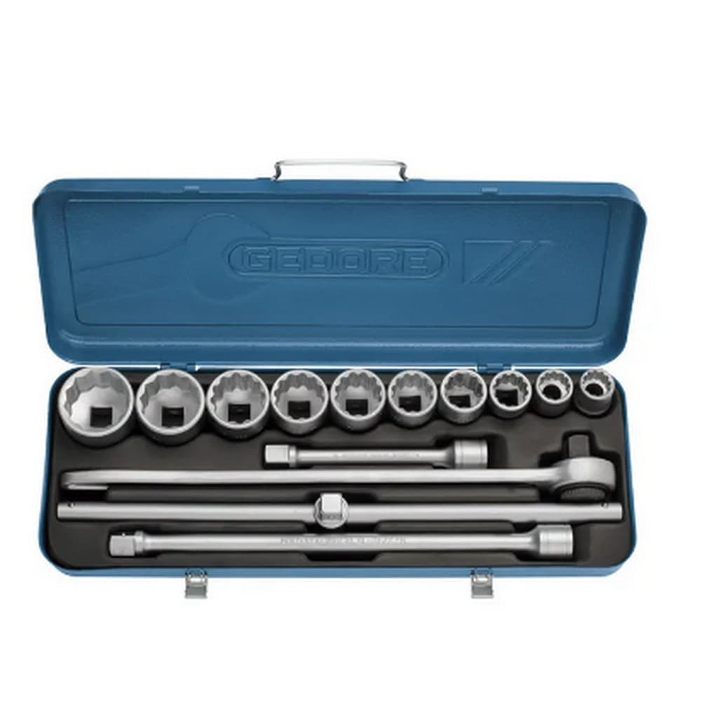 Jogo Soquete 3/4" Sextavado 14pcs 10 Soquetes 4 Acessorios CRV 7/8-2" Gedore 32EPU