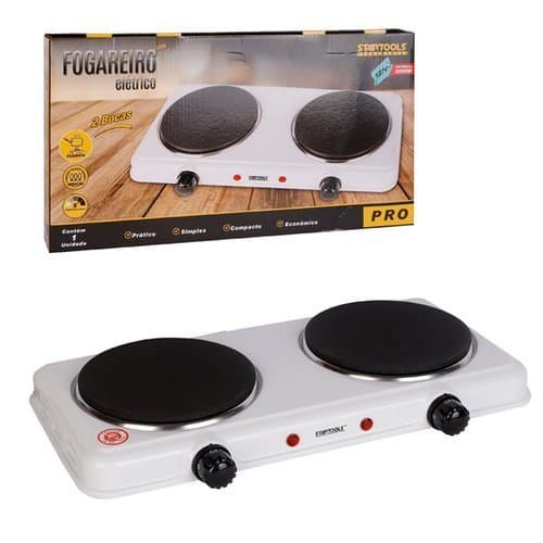 Fogareiro Eletrico Inducao 2 Bocas Cozinha Rapida Segura 127V Branco