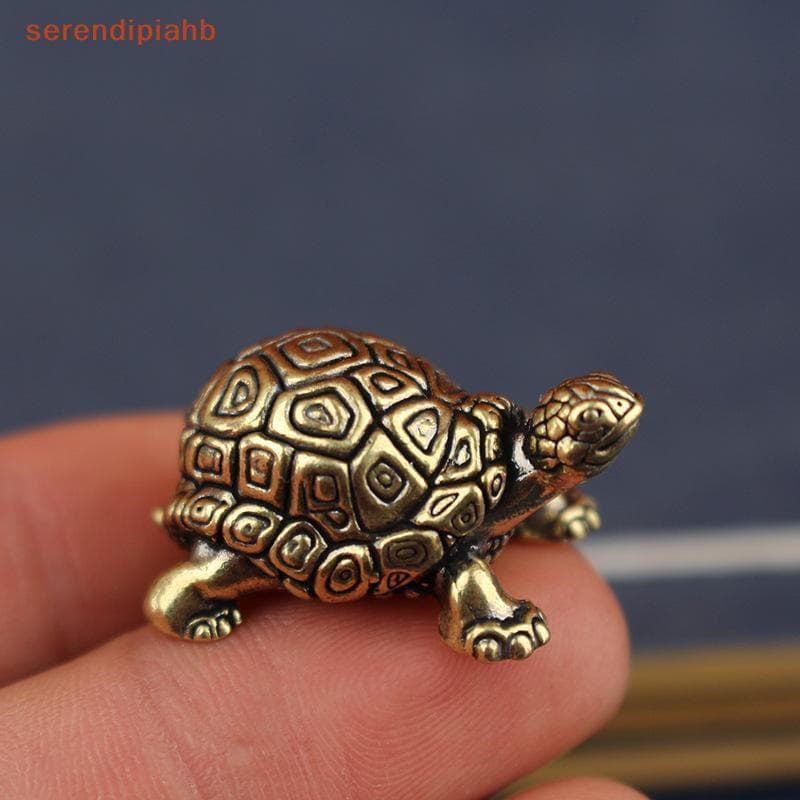[serendipiahb] Estátua De Tartaruga De Cobre Puro Estatuetas Latão Vintage Desktop Feng Shui Ornamento Miniaturas Chá An