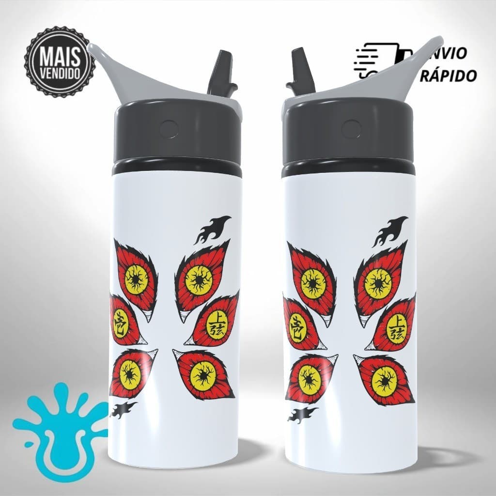 Garrafa Squeeze Kimetsu Demon Slayer Coleção Exclusiva Kokushibo Alumínio Infantil Escolar