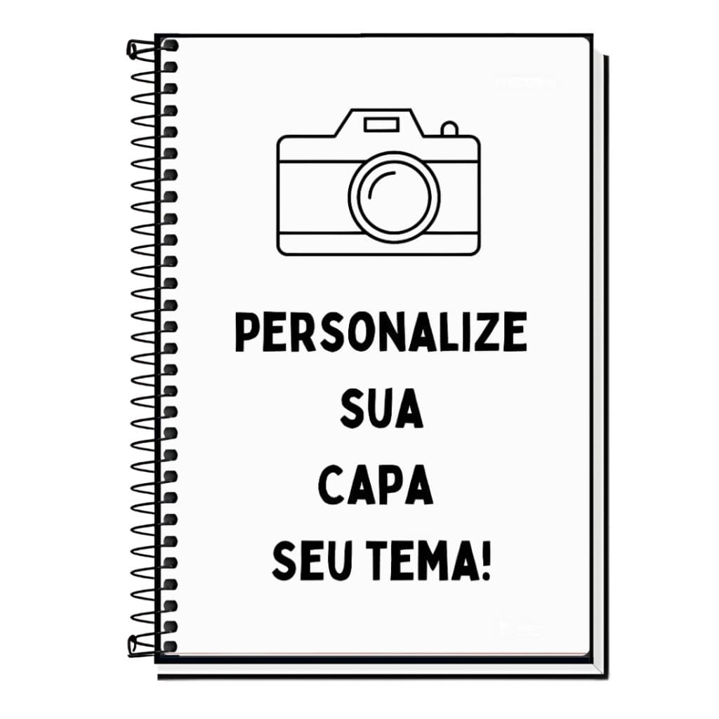 Caderno Personalizado com Foto, Nome ou Tema - Capa Exclusiva - 1, 10 ou 20 Matérias - Escolar, Espiral, Capa Dura