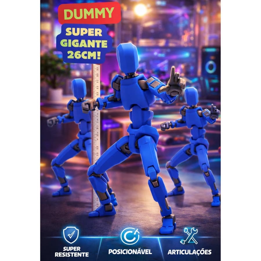Dumy 13 articulado AZUL SUPER GRANDE ou ORIGINAL bonecos