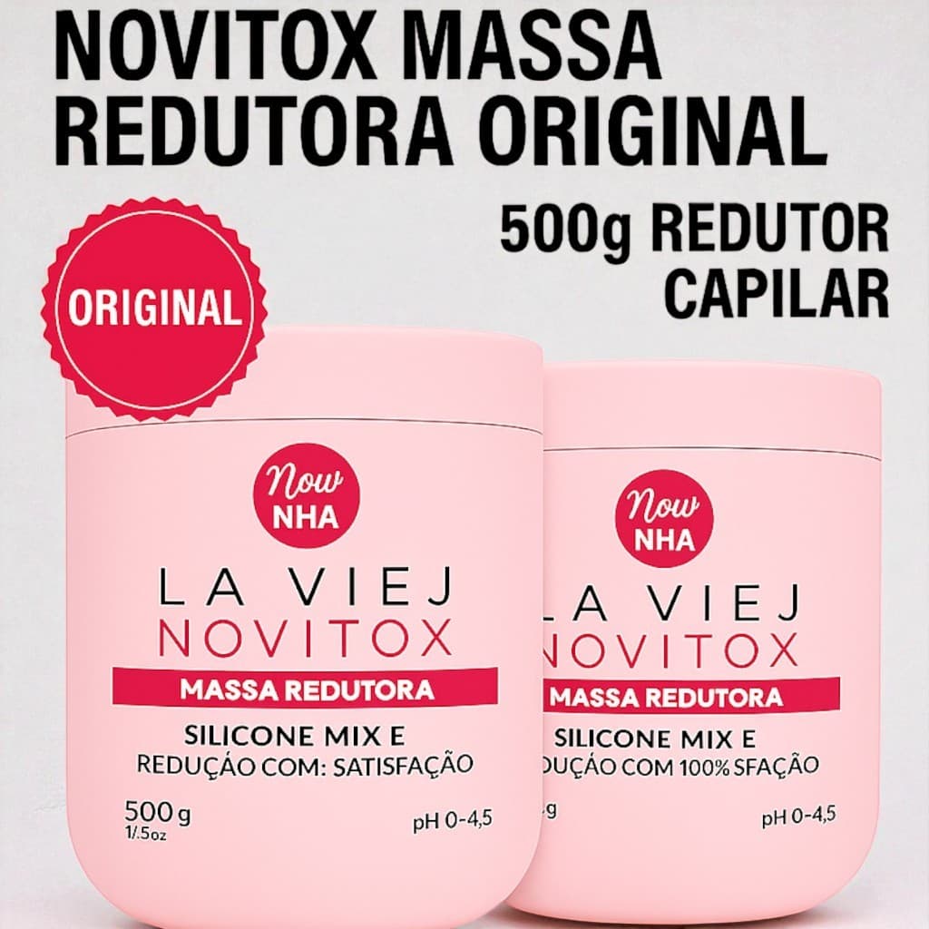 Combo 02 Massa Redutora La Vie! Novitox 500g | Brilho Intenso, Antifrizz e Cabelos Alinhados