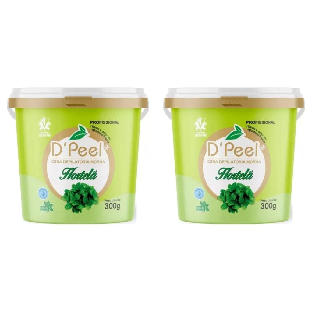 Kit 2 D´Peel - Cera Depilatória Morna 300g - Hortelã  - Reds