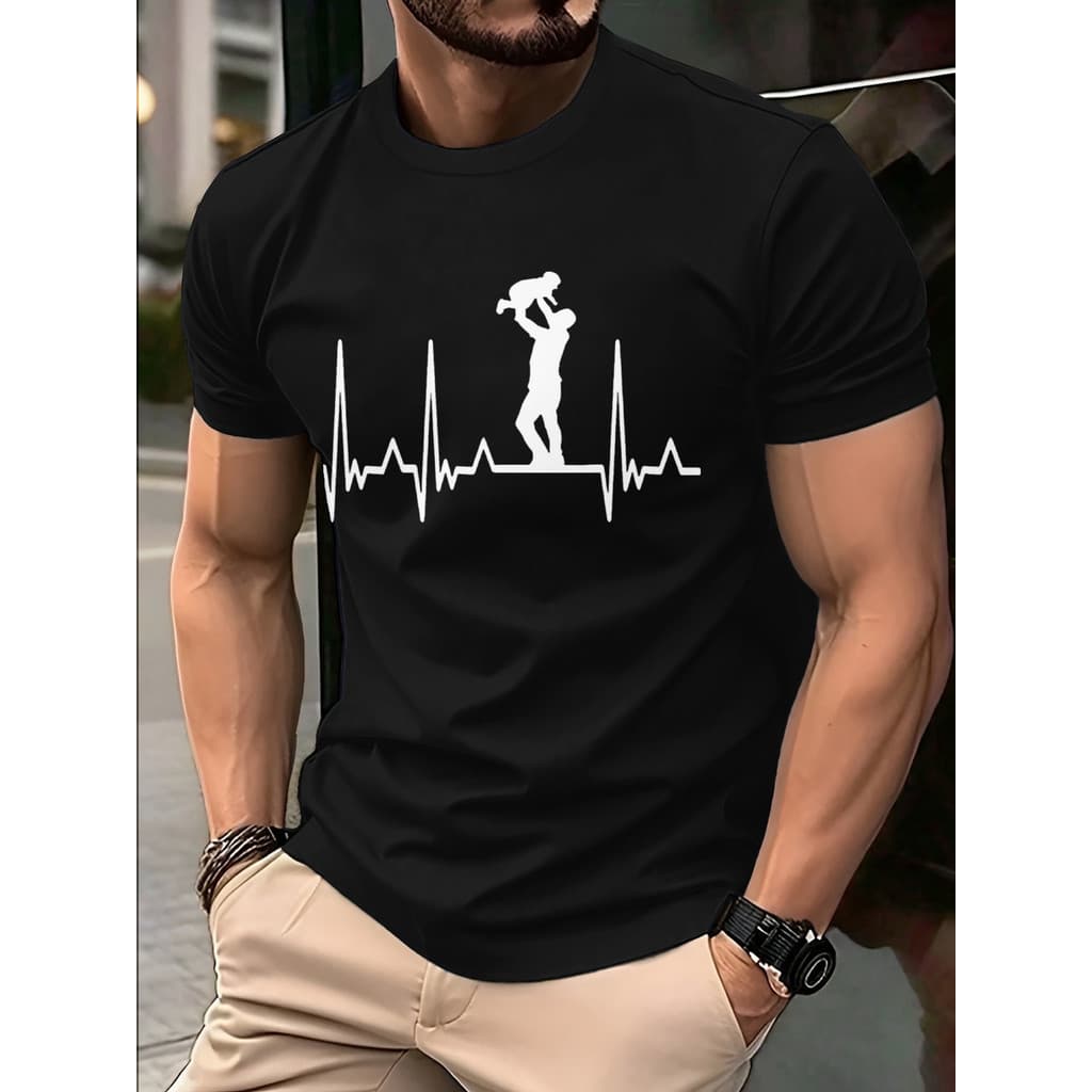 Camiseta Masculina Pai Segurando Filho 100% Algodão Premium