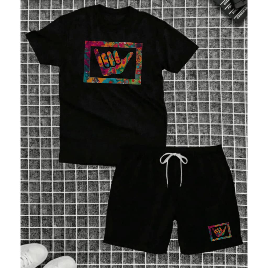 Kit Camiseta Masculina Conjunto Camisa + Bermuda Tactel