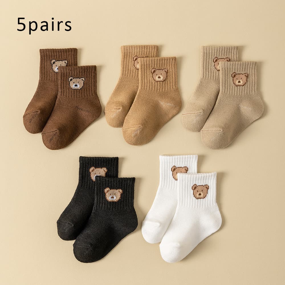 Meias Unissex Bborn Para Bebês Meninas E Meninos , Pacote Com 5 – Corte Baixo , Macio , Respirável , Crianças (1 A 5 Ano