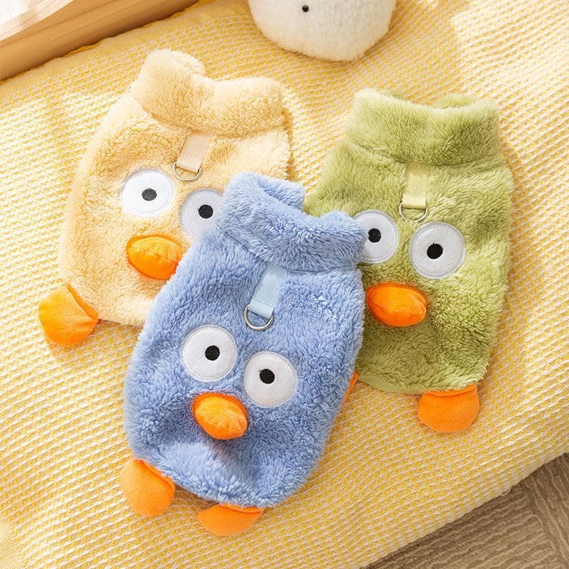 Animal de estimação Tractionable outono inverno roupas para cães engraçado olhos grandes bonito casaco de lã de duas per