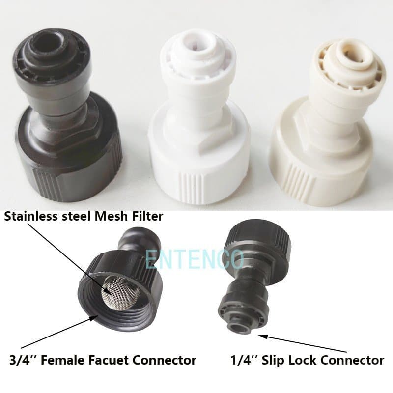 Adaptador de torneira padrão europeu e americano 6 para 2, conector grande de 1/4 de polegada para rosca interna de 3/4