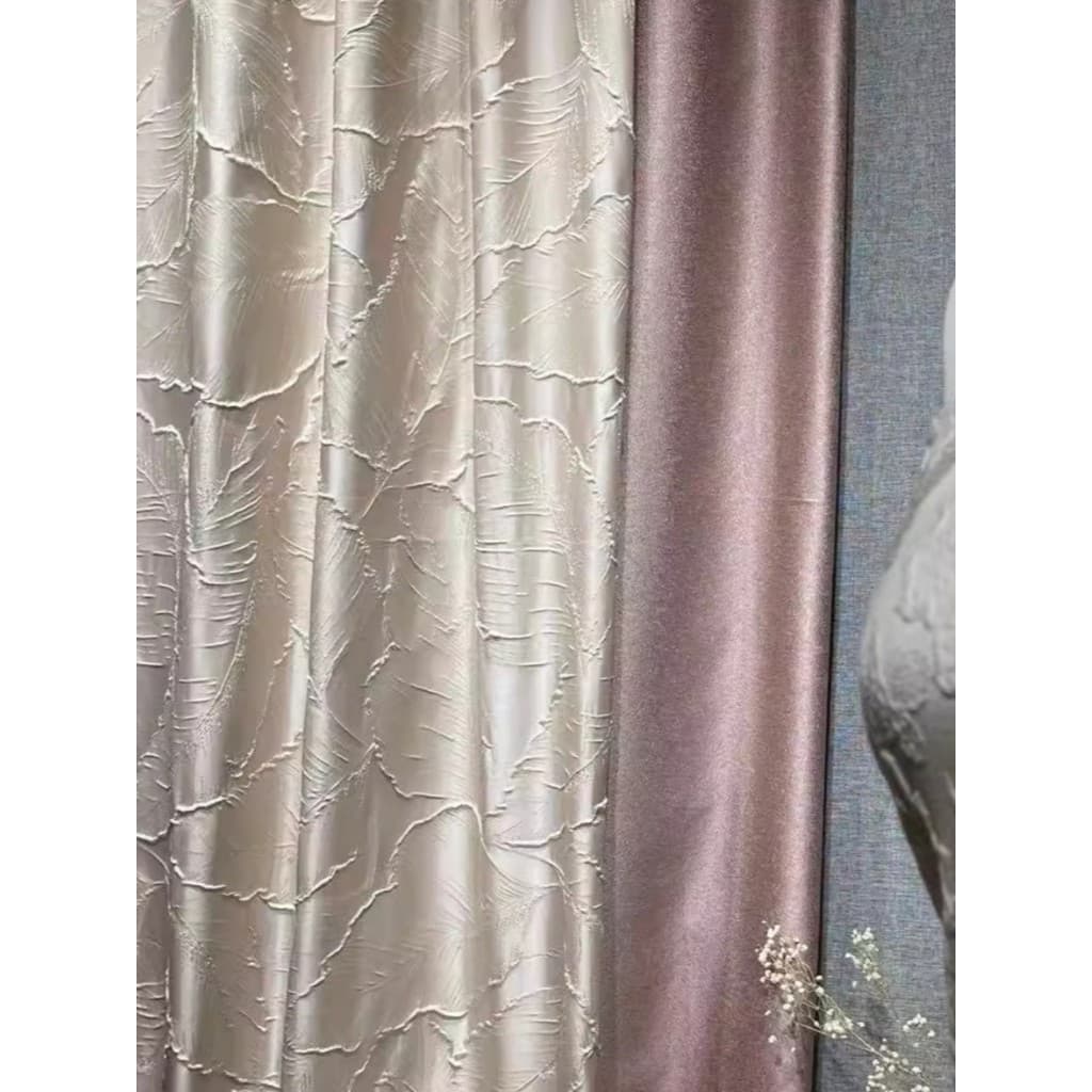Cortina Jacquard francesa de alta precisão, rosa, trevo de quatro folhas, sala de estar, quarto, influenciador, estilo p