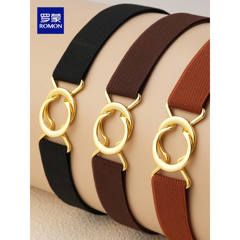 Cinto feminino preguiçoso elástico moda All-match combinar Jeans cinto feminino cinto ajustável feminino 2026 novo estil