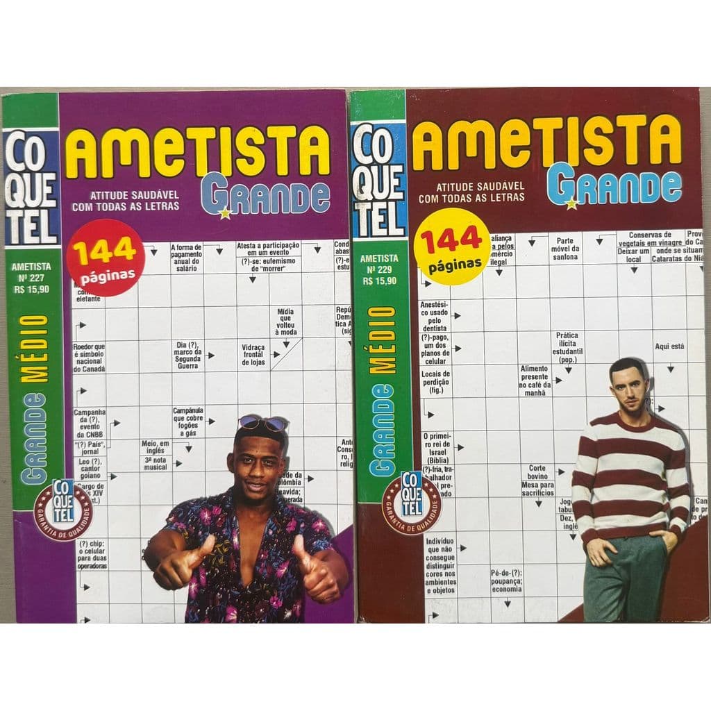 Kit 02 Palavras Cruzadas Ametista Coquetel - Nível Médio- 144pg cada