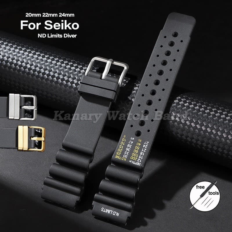 20mm 22mm 24mm Para Seiko ND Limits Diver Pulseira De Relógio De Silicone Esportiva Resina De Borracha À Prova D'água Ma