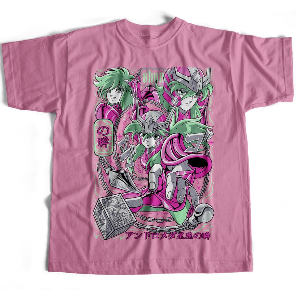 Camiseta Básica Shun de Andromeda V3 Cavaleiros do Zodiaco CDZ Estampada 100% Algodão Slim Várias Cores