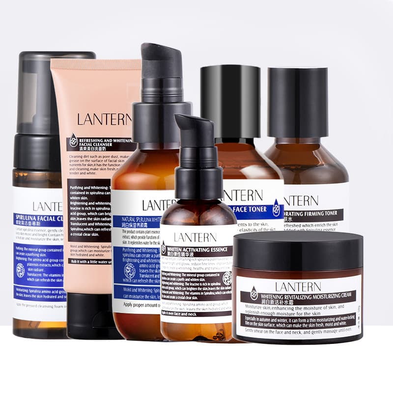 Lanting Spirulina Hidratante Conjunto de Clareamento Hidratante Reparação Firmador Controle de Óleo Remover Brilho Amare