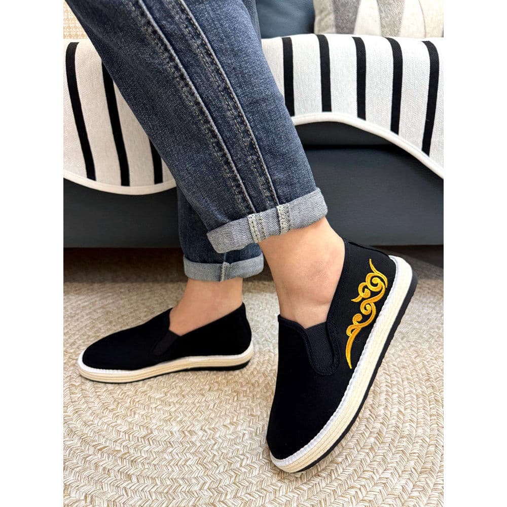 Sapatos de pano antigos de pequim masculinos feitos à mão sola Melaleuca na moda de sola grossa estilo chinês sapatos pr