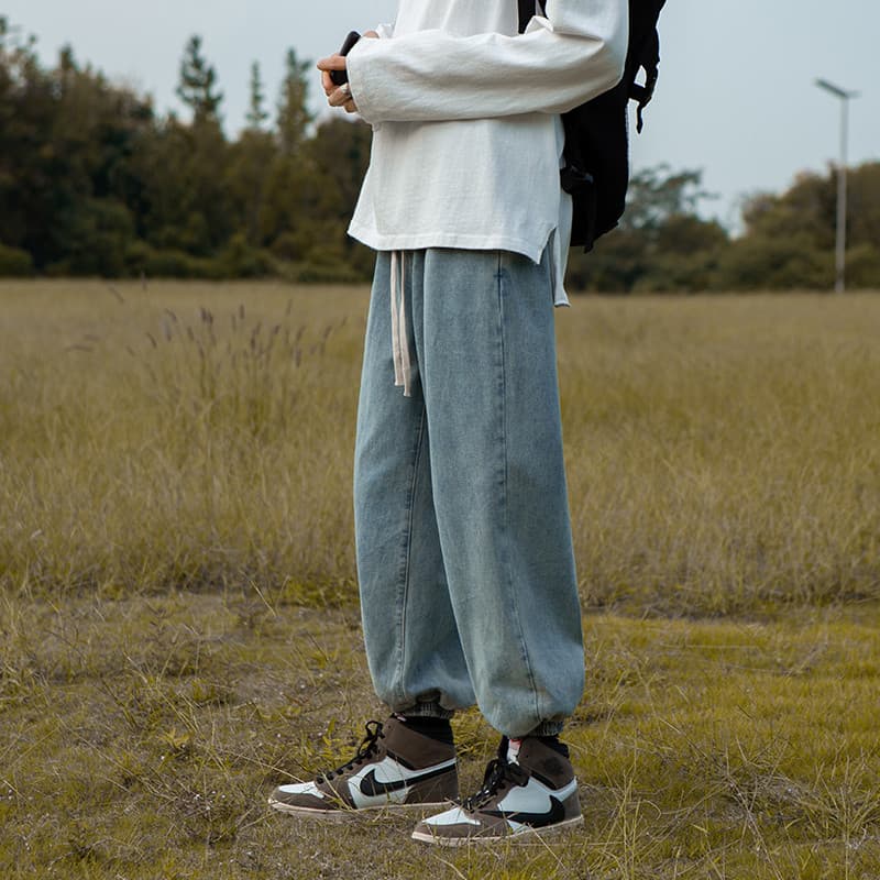 Street Wear ins Leggings Jeans versão coreana All-Match Harem calças primavera outono 2023 novo estilo solto calças reta