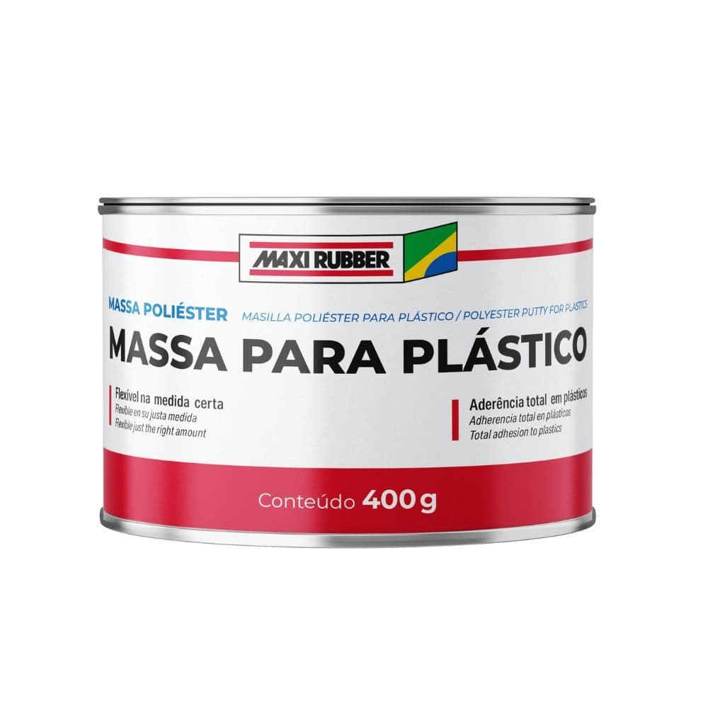 Massa Poliéster para Plásticos e Parachoque Maxi Rubber 400g
