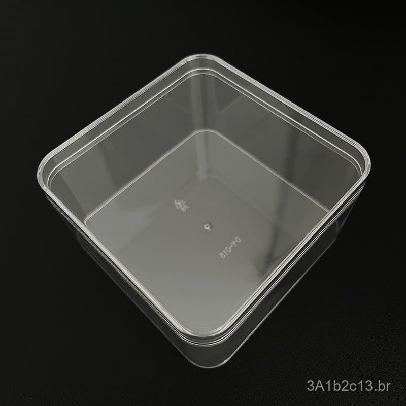 Grande caixa plástica transparente, caixa quadrada para embalagem de alimentos, caixa de presente para doces de casament