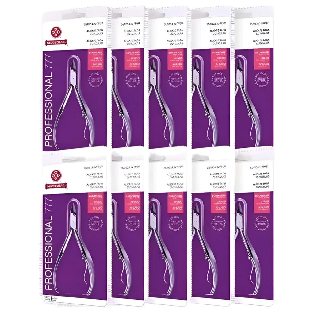 Kit c/ 12 Alicates Cutícula 777 Professional Aço Inox Mundial