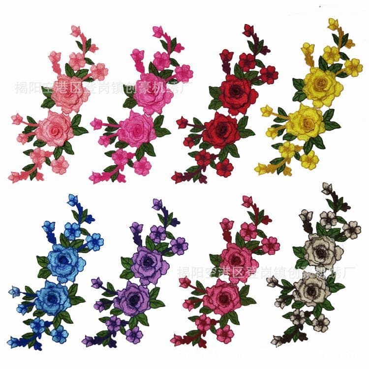 Produtos de Bordado Chuanghao: Patches de bordado tridimensionais solúveis em água, disponíveis em estoque, para roupas,