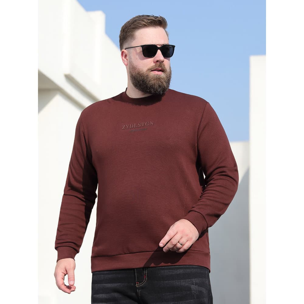 Baisheng Fox 2026 primavera novo produto moletom masculino Plus Size de meia-idade cara gordo de manga comprida roupas s