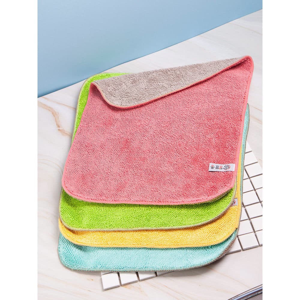 Pano de limpeza de mesa absorvente de água doméstico, dupla face, espessado, dupla face, pano de limpeza de cozinha, toa