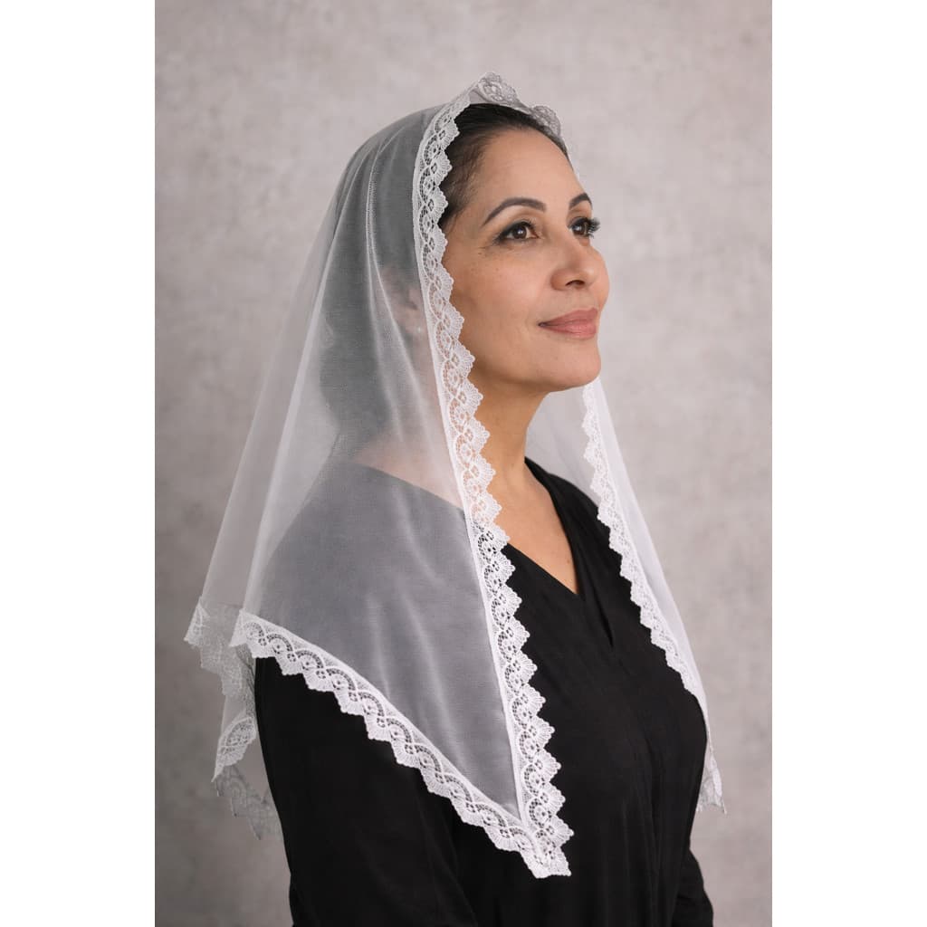 Véu Religioso Adulto - Renda Guipir