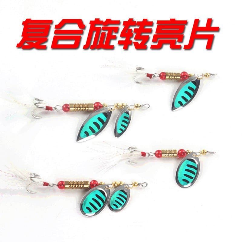 Isca artificial para pesca por atacado, spinnerbait rotativo composto com anzol com ranhura para pesca em água doce e no