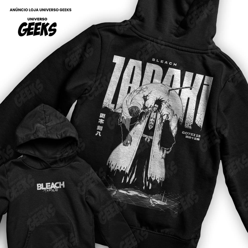 Moletom Bleach Kenpachi Zaraki Gotei 13 Capitão Frente E Verso Blusa De Frio