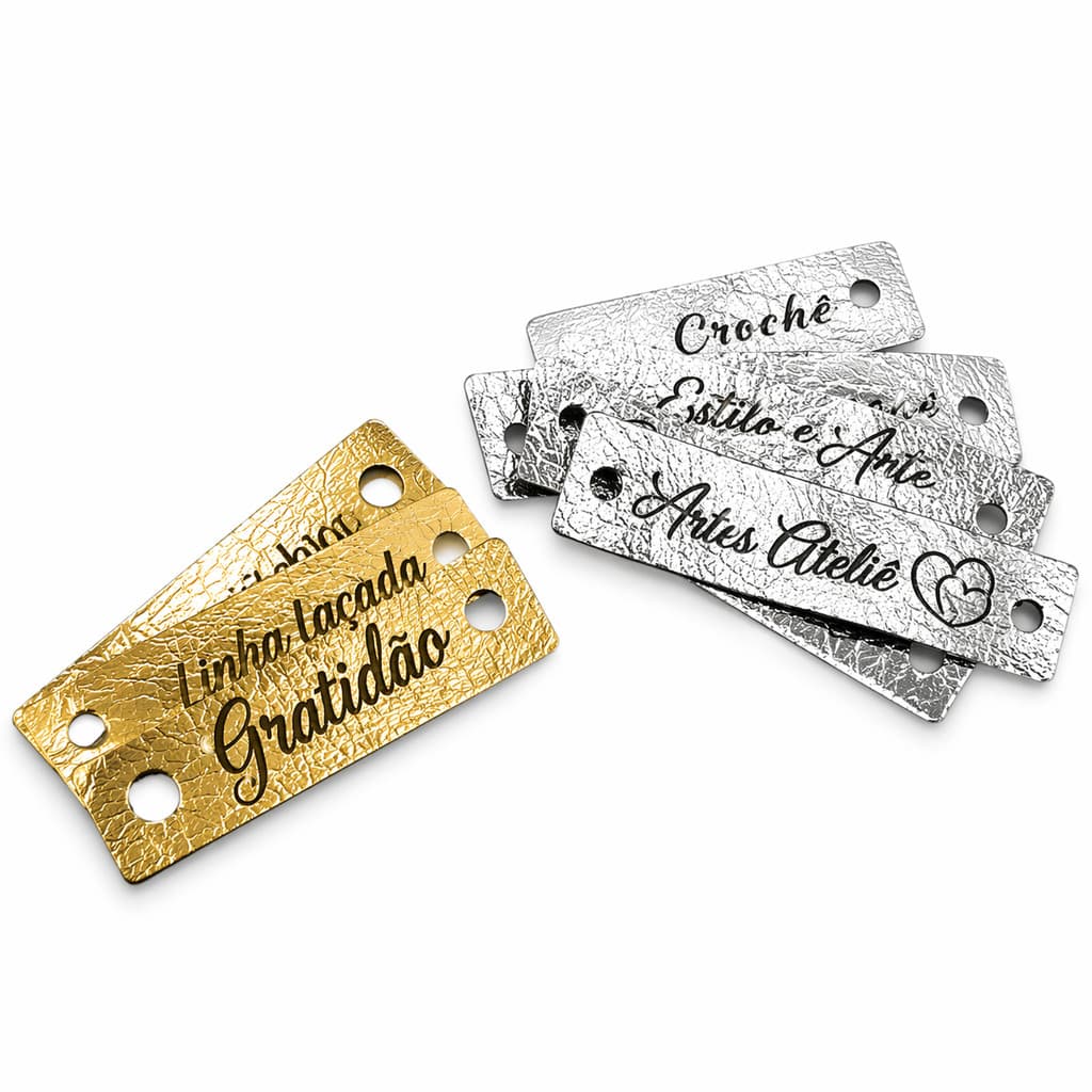 Etiqueta Sintética Metalizada Personalizada 5x1 cm 30 unid