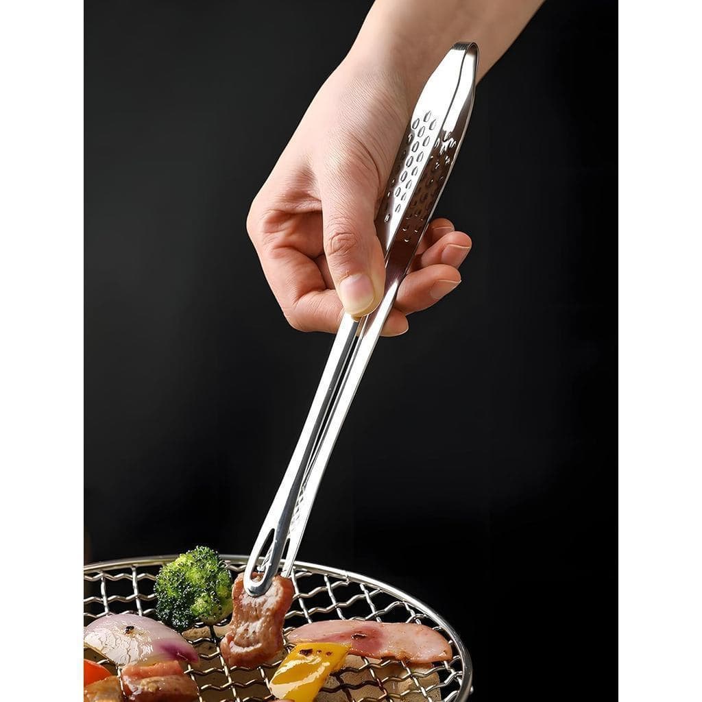 Pinça de Cozinha de Aço Inoxidável de 12 Polegadas para Cozinhar, 1 Unidade de Utensílios de Precisão com Ponta Serrilha