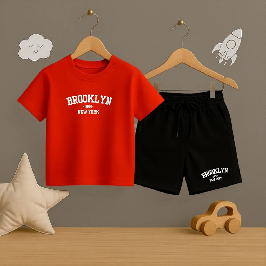 Conjunto Bermuda+ Camiseta Brooklyn Moda Infantil Kids Promoção