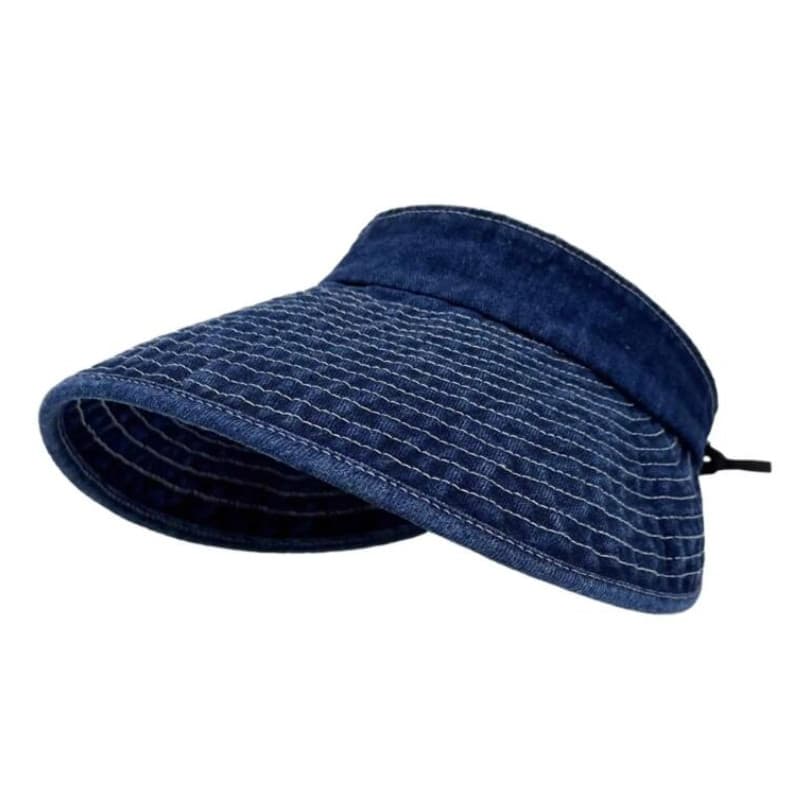 Novo Chapéu de Verão Feminino de Aba Larga em Denim Lavado para Atividades ao Ar Livre, Chapéu de Sol Portátil Casual Es