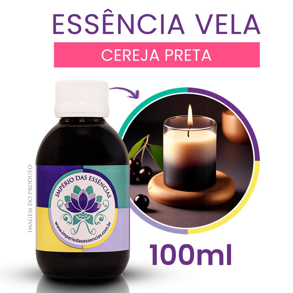 Essência Vela Cereja Preta 100ml Império das Essências Para Velas Aromáticas Artesanais