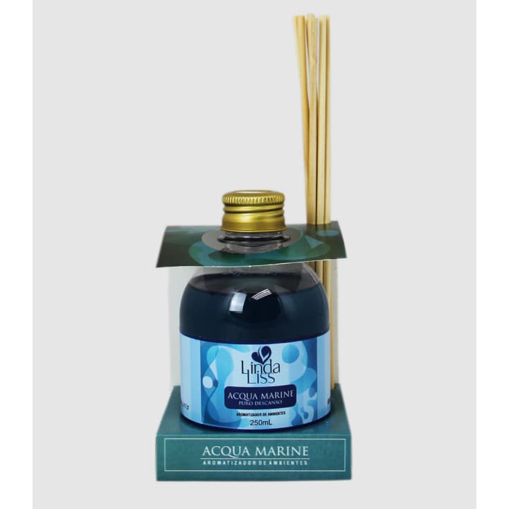 Aromatizador de Ambientes Linda Liss Acqua Marine 250ml com Varetas