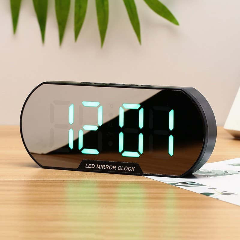 Relógio Despertador Digital Elétrico LED Tela Grande Hora Data Alarme Moderno