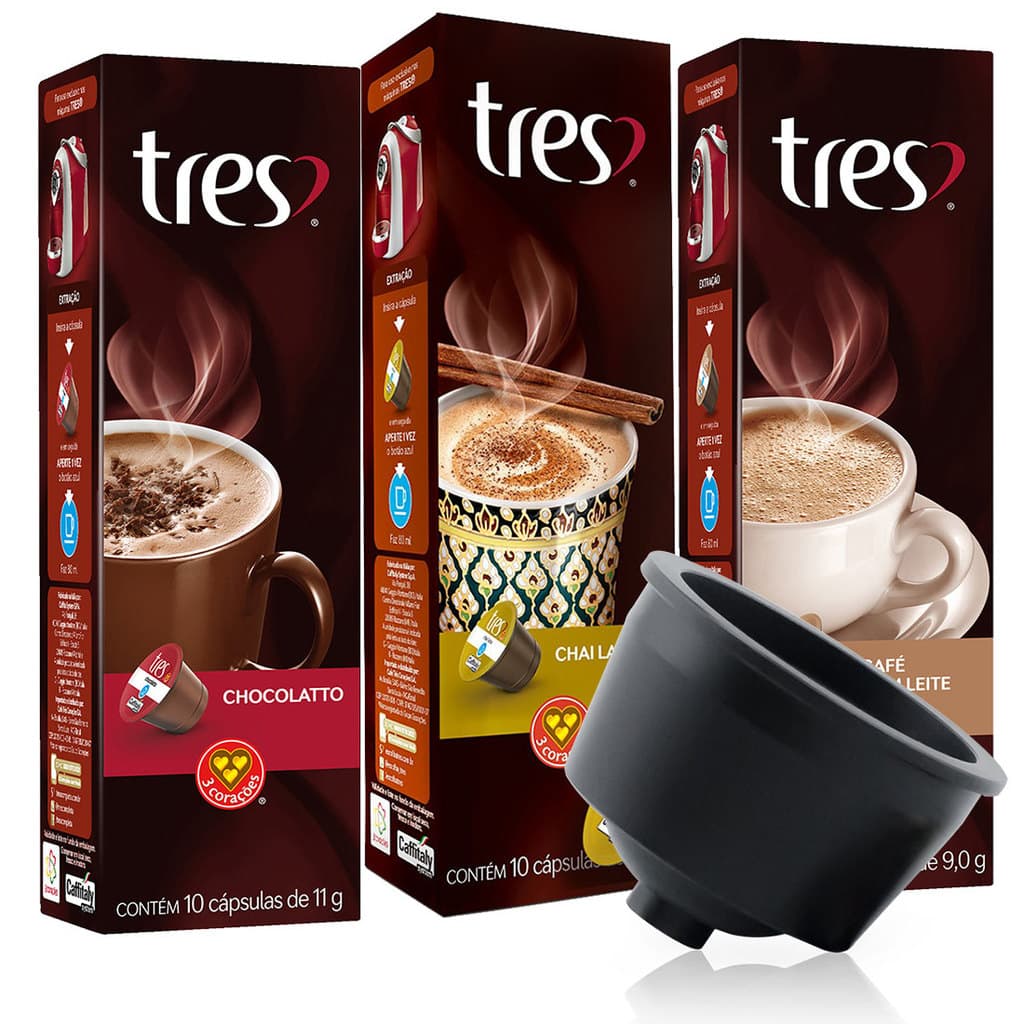 Kit Multicap Mais bebidas Quentes 3 cora莽玫es