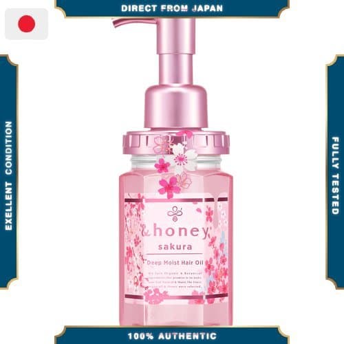 [Edição Limitada Sakura 2024] Óleo Capilar &honey Deep Moist Benizakura| Óleo Capilar