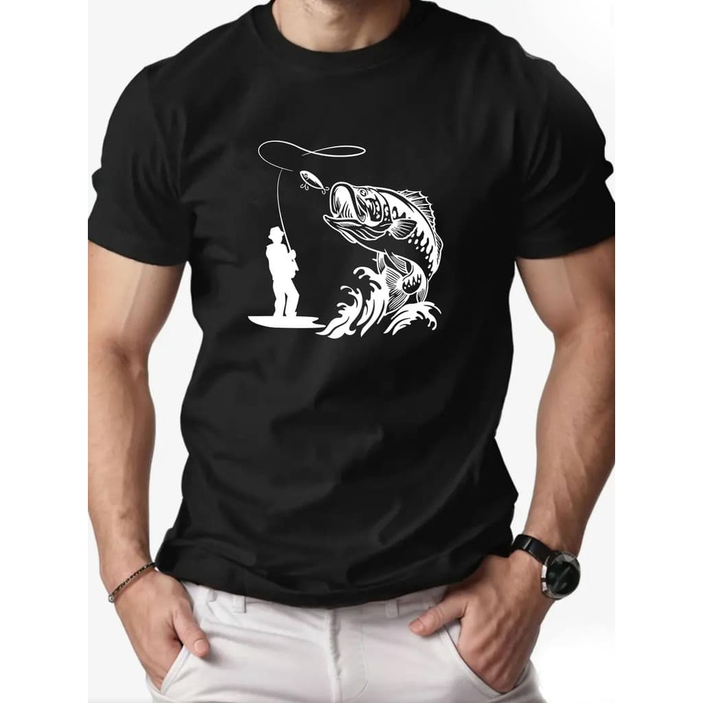 Camiseta Masculina Pesca Pescador Peixe Grande Algodao Moda