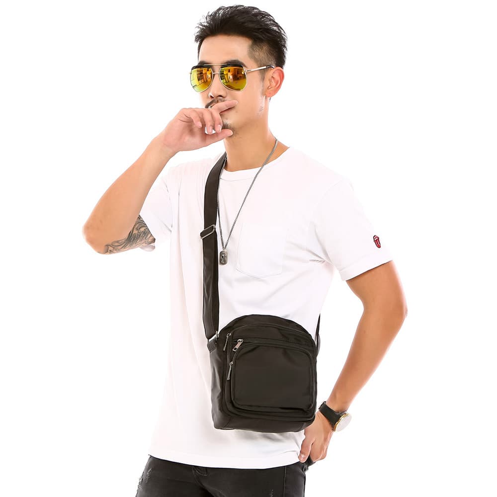 Multi-bolso leve impermeável masculino Casual mensageiro bolsa de ombro caixa registradora expressa viagem portátil simp