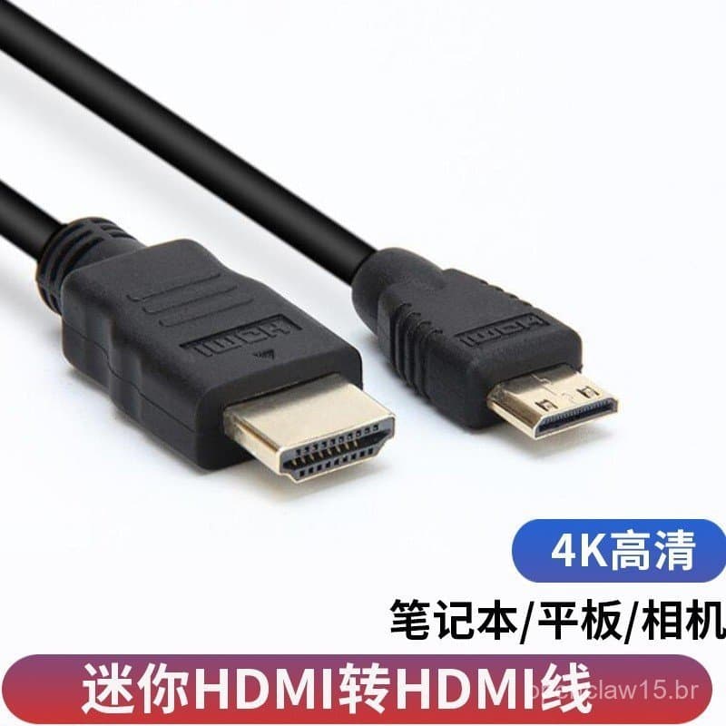 Cabo Mini HDMI para HDMI de alta definição 4K A para C para câmera de computador e fotografia, cabo Mini HDMI para HDMI