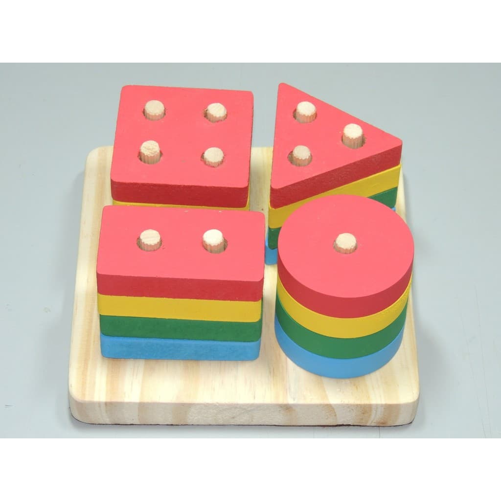 BRINQUEDO EDUCATIVO INFANTIL SELEÇÃO GEOMÉTRICA MDF COLORIDO