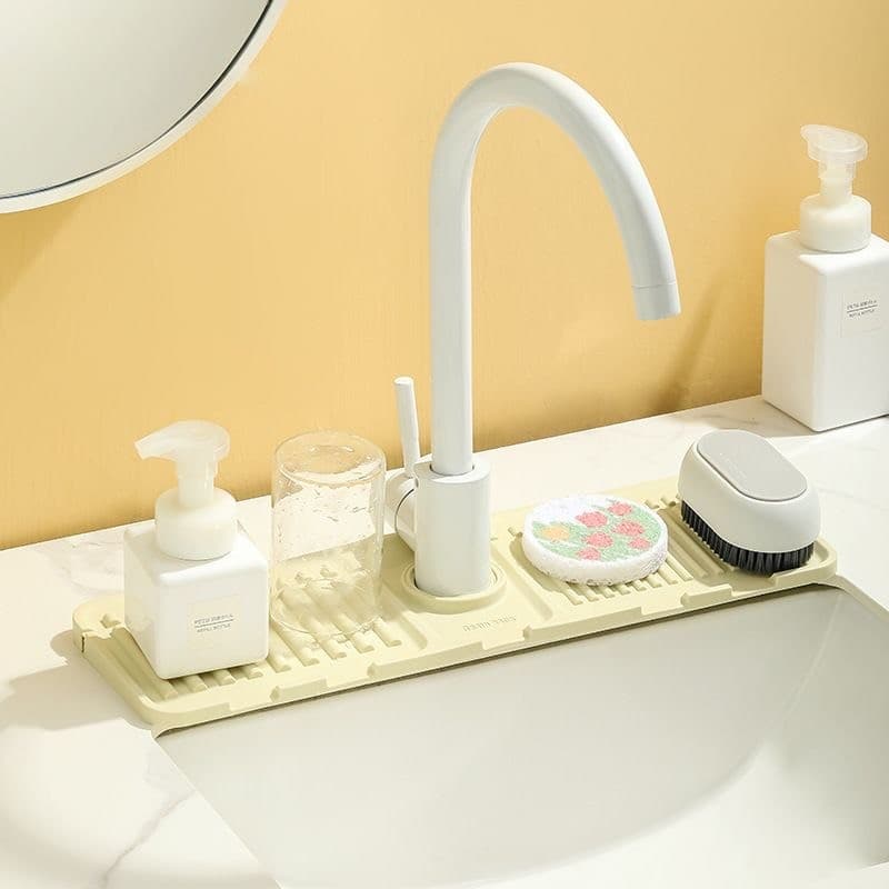 Tapete de Silicone para Torneira com Drenagem, Protetor Anti-Respingos para Pia de Cozinha e Banheiro