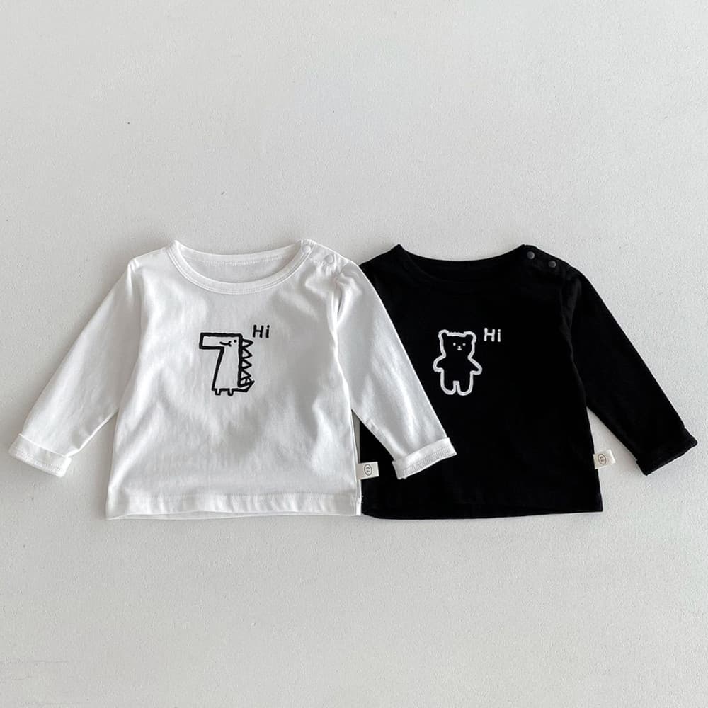 Crianças dos desenhos animados camiseta outono primavera outono versão coreana roupas infantis meninos meninas moda cami