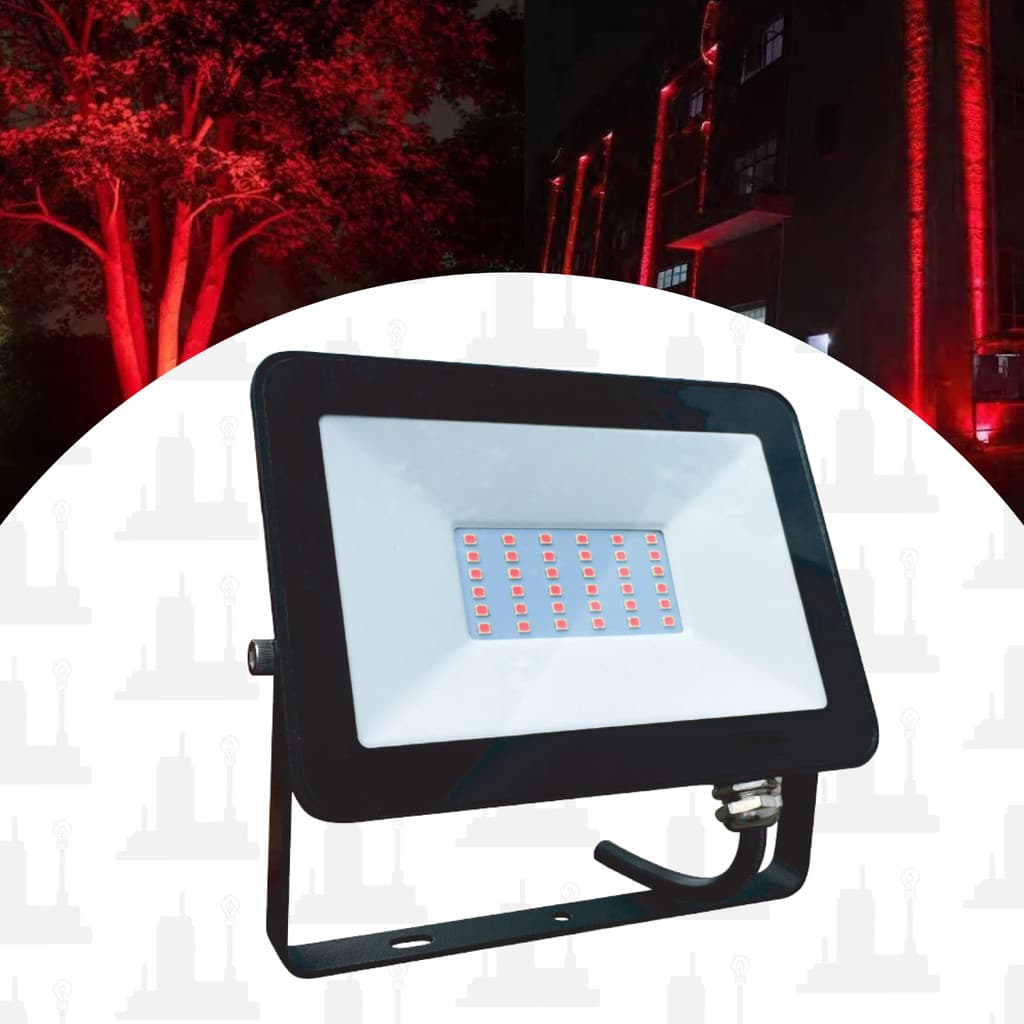 KIT 1, 2, 3 Refletor 50w Led projetor holofote ip66 Bivolt 110/220V Vermelho A Prova D'água